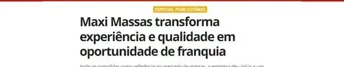 Publicação sobre a Maxi Massas no g1, especial publicitário