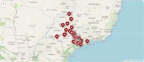 Mapa dos pontos da Maxi Massas
